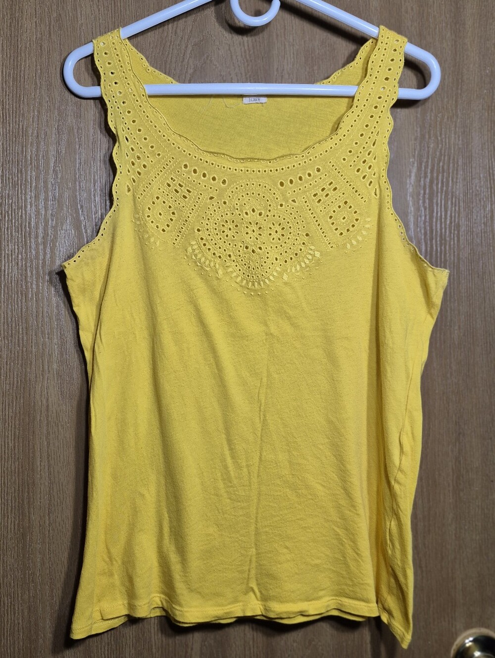 J. Crew Yellow Eyelet Sleeveless 100% Cotton Top Size M